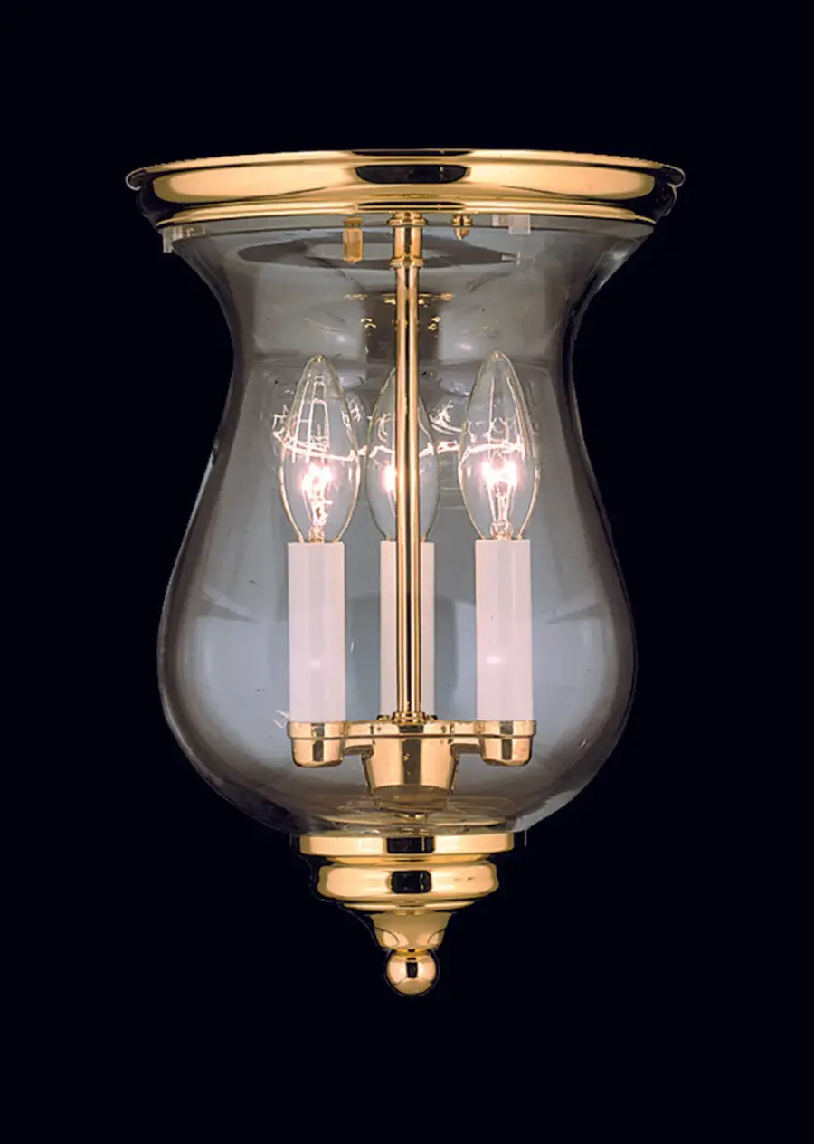 Jamestown 3-Light Flush Mount in Polished Brass