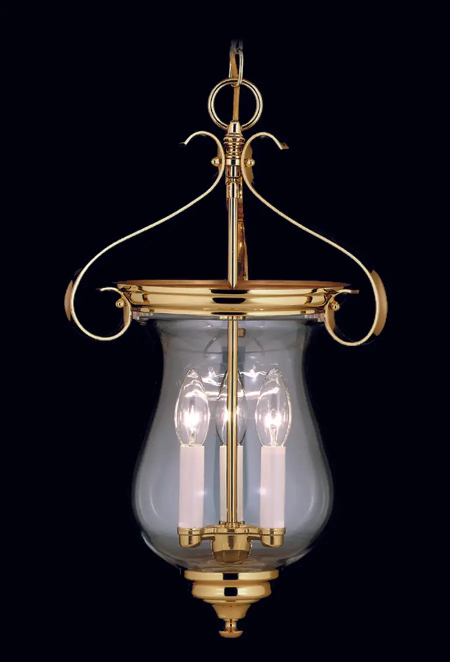 Jamestown 3-Light Foyer Chandelier in Polished Brass
