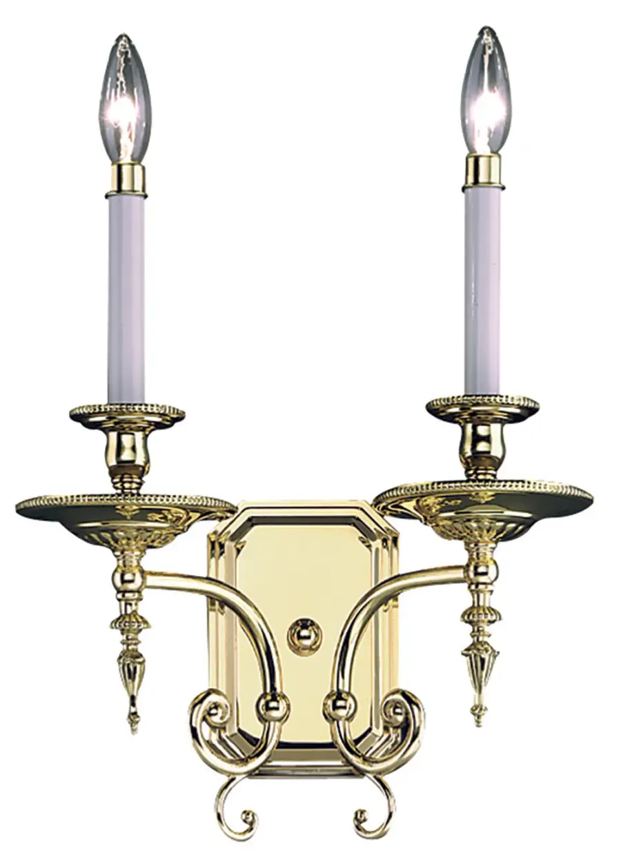 Kensington 2-Light Polished Brass Sconce