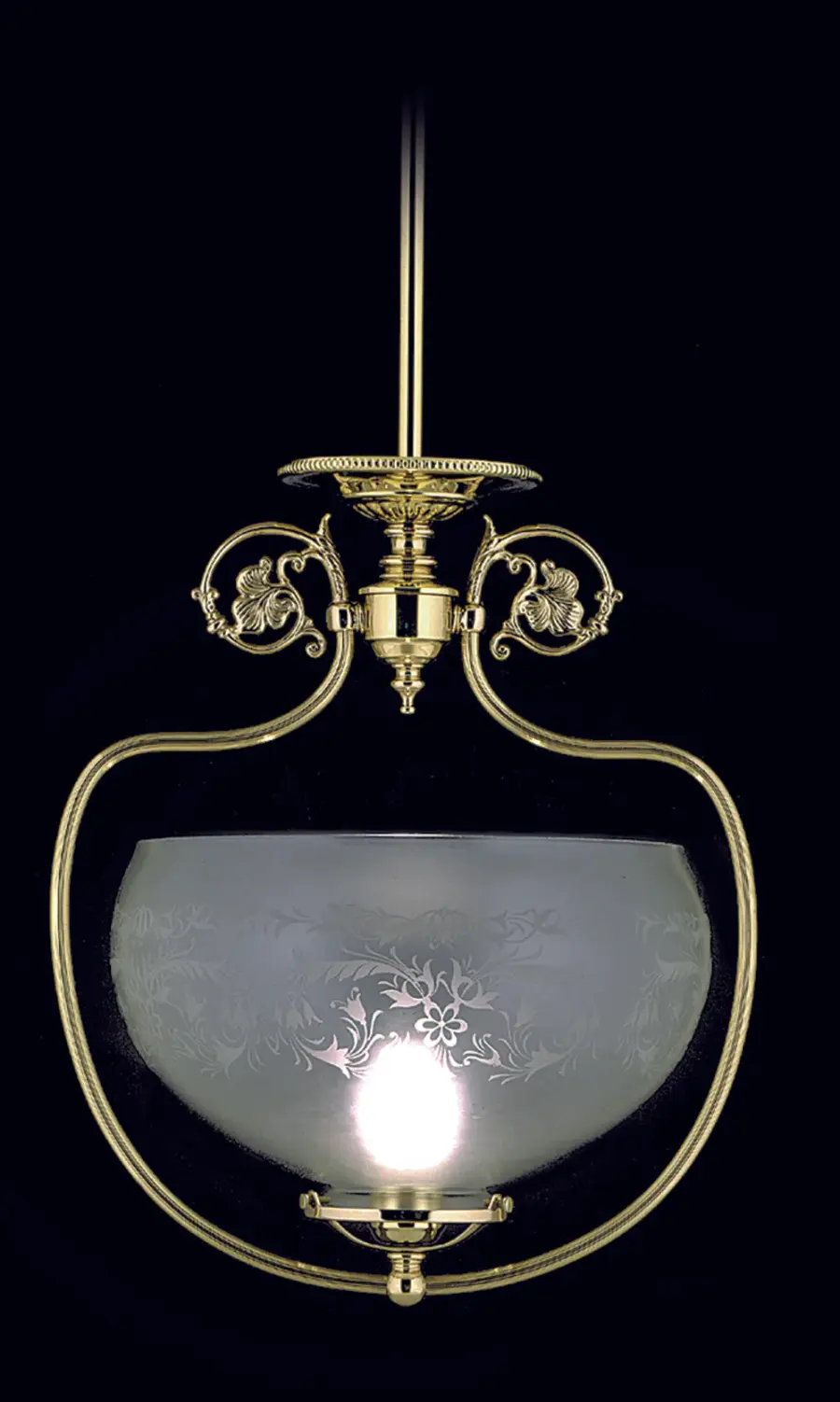 Chancery 1-Light Pendant in Polished Brass