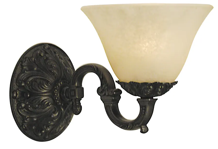 Empire Wall Sconce in Antique Silver with Cream Marble