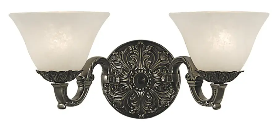 Napoleonic 2-Light Wall Sconce in Antique Silver
