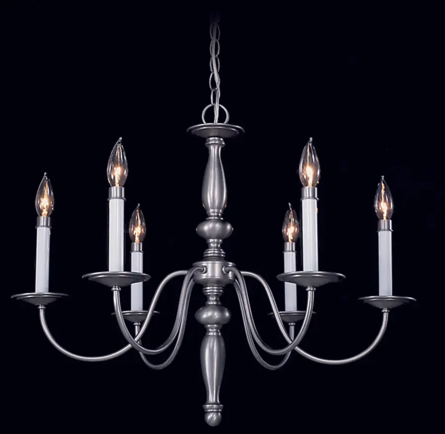 Six Light Chandelier in Mahogany Bronze