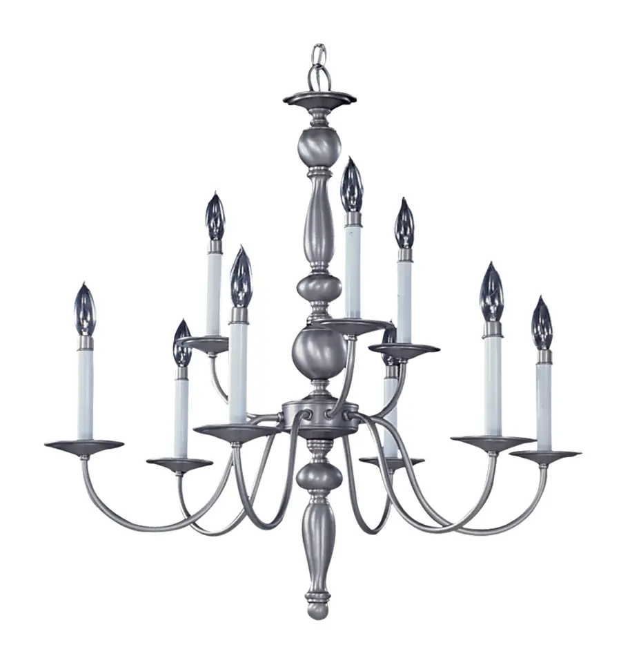 Nine Light Chandelier in Mahogany Bronze