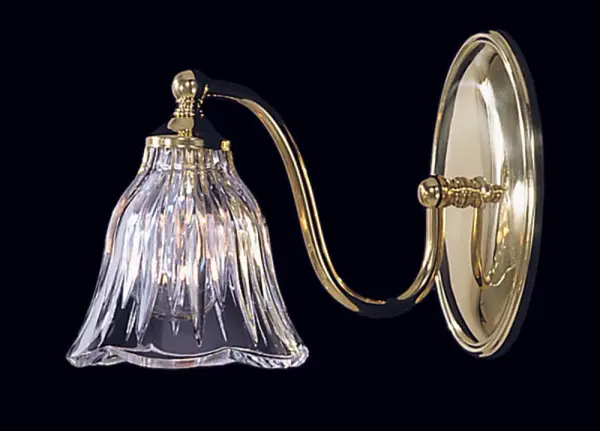 Geneva 1-Light Polished Brass Crystal Sconce