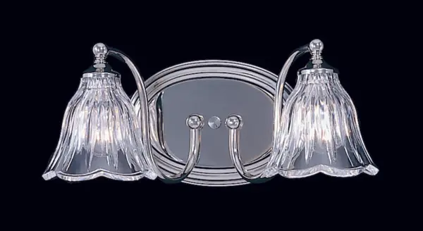 Geneva 2-Light Crystal Sconce in Polished Nickel
