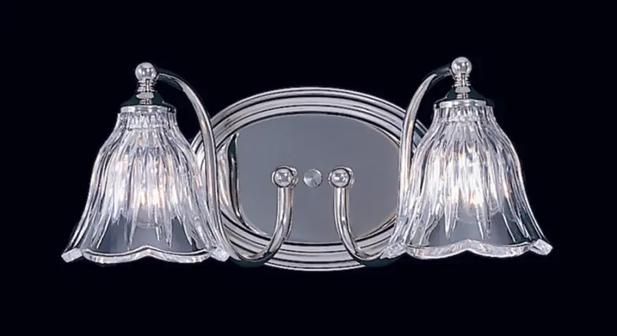 Geneva 2-Light Crystal Sconce in Polished Nickel