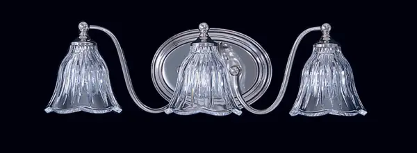 Geneva 3-Light Crystal Sconce in Polished Nickel