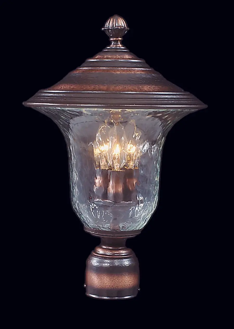 Carcassonne 3-Light Outdoor Post Mount in Siena Bronze