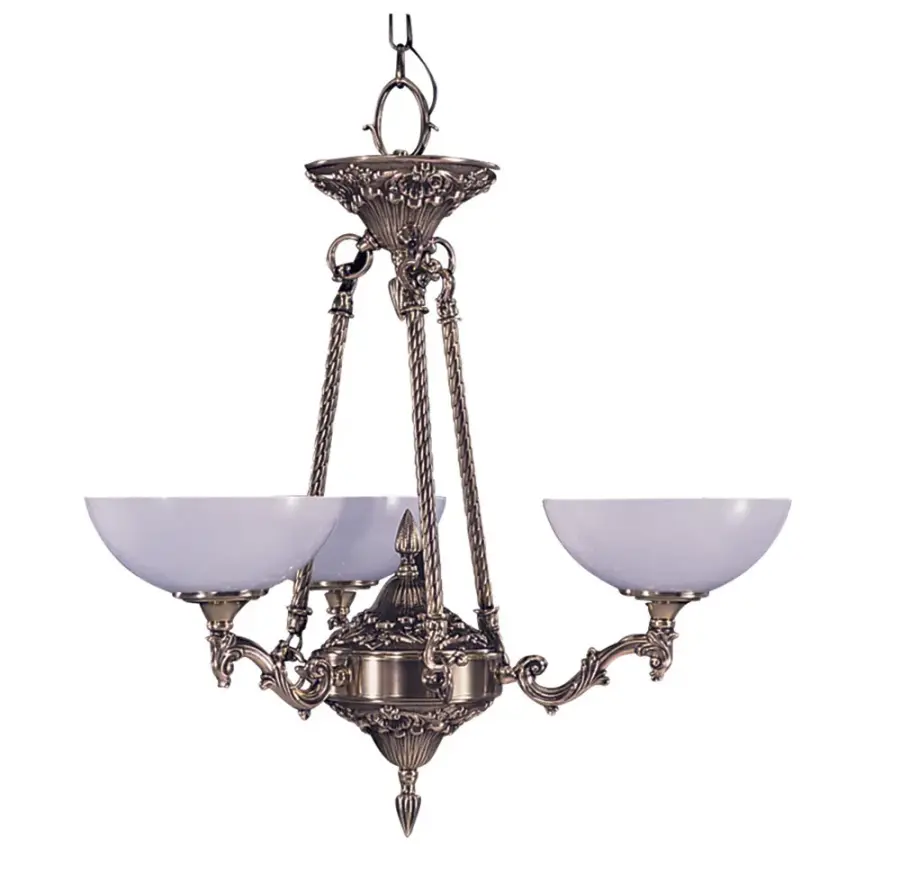 Napoleonic 3-Light French Brass Dinette Chandelier