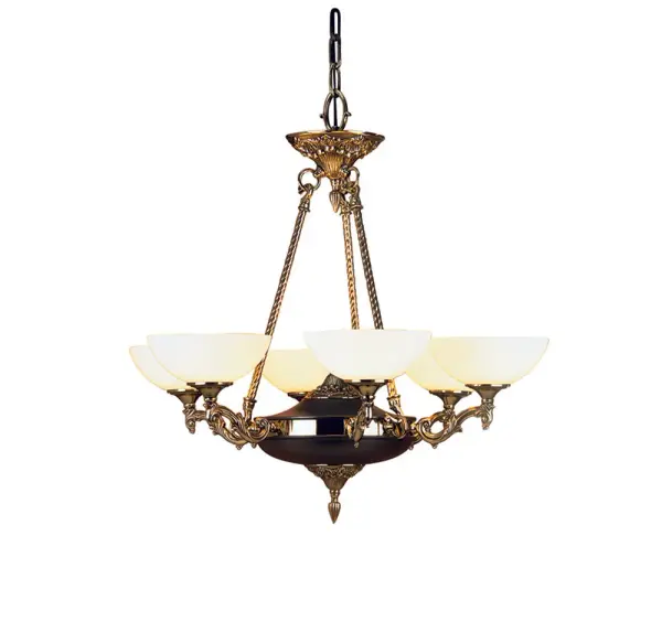 Napoleonic 6-Light French Brass Dining Chandelier