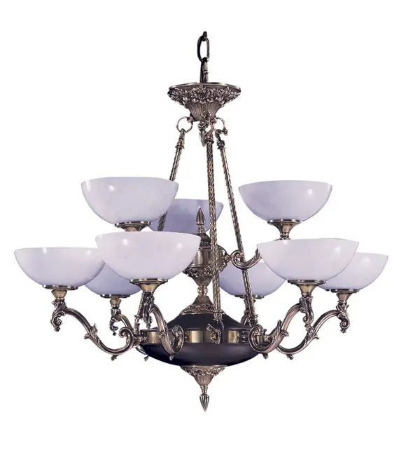 Napoleonic 9-Light French Brass Dining Chandelier