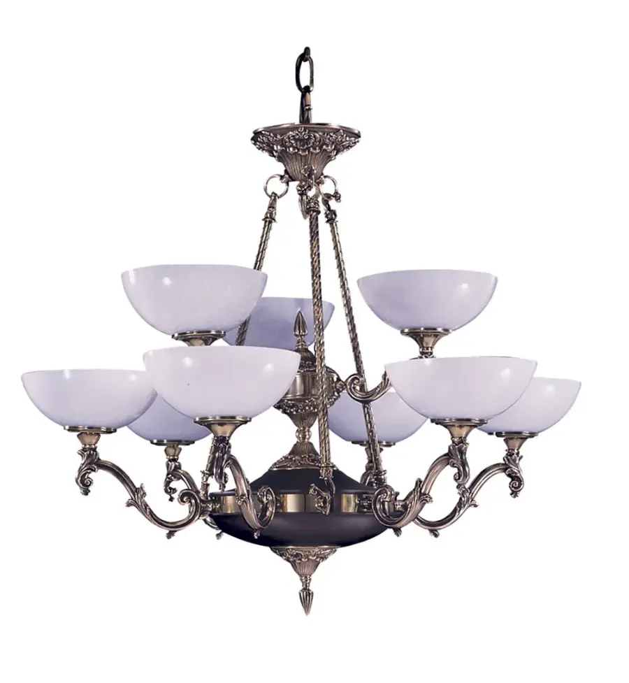 Napoleonic 9-Light French Brass Dining Chandelier