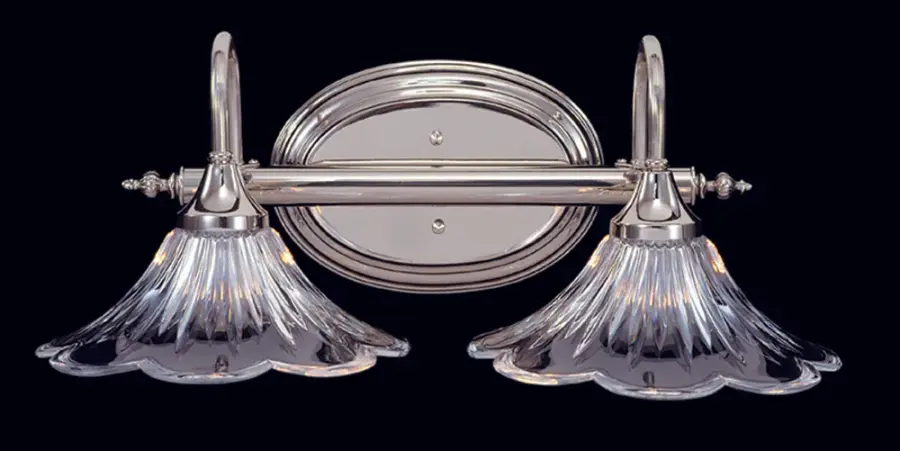 Geneva 2-Light Crystal Sconce in Polished Silver