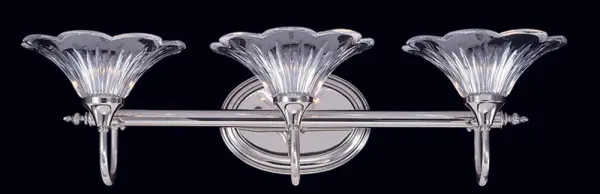 Geneva 3-Light Crystal Sconce in Polished Silver