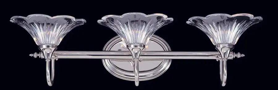 Geneva 3-Light Crystal Sconce in Polished Silver