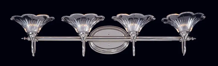 Geneva 4-Light Crystal Sconce in Polished Silver