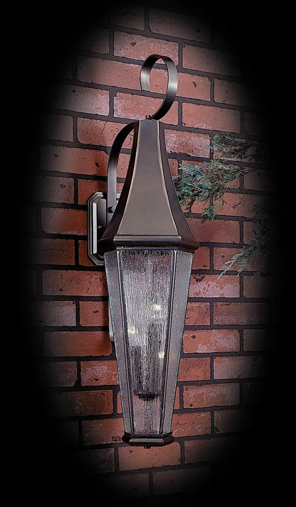 The tall slender roof and cage make a pronounced statement with an almost fairy-tale like effect. The metal components are all solid brass. Also available with fluorescent ballast upon request. All Framburg lighting fixtures are hand made in the USA.