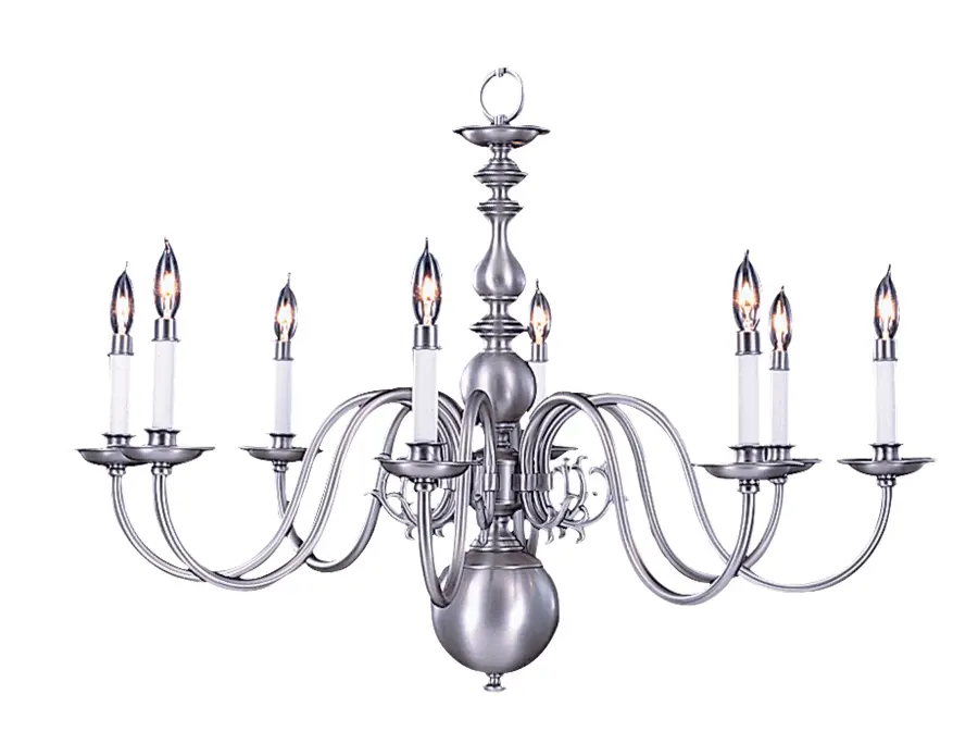 Eight Light Colonial Chandelier in Mahogany Bronze