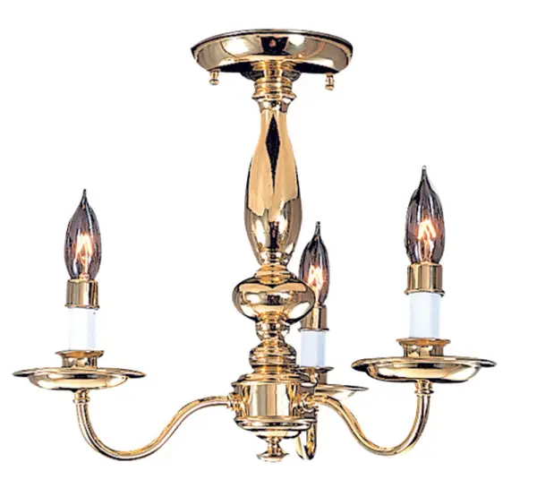 Jamestown 3-Light Flush Mount in Polished Brass