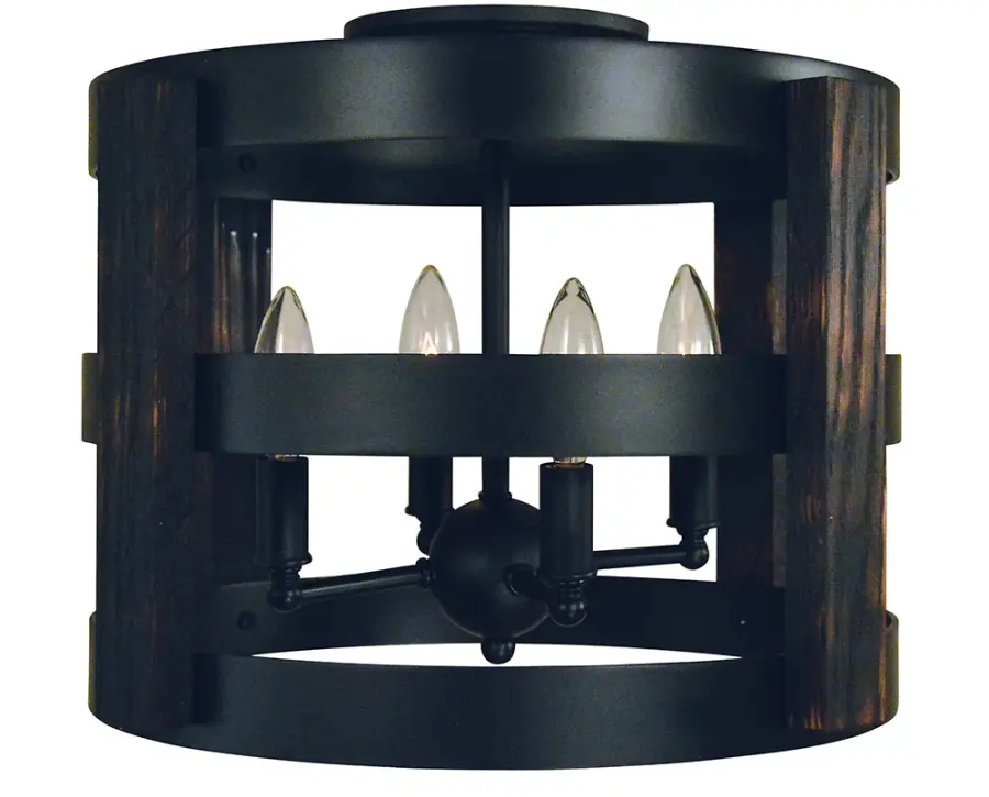 Homestead 4-Light Semi-Flush Mount in Matte Black