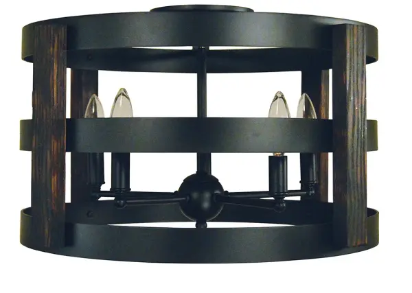 Homestead 5-Light Semi-Flush Mount in Matte Black