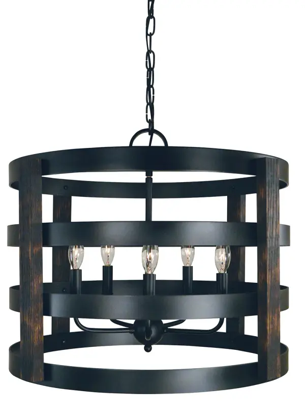 Homestead 5-Light Dining Chandelier in Matte Black