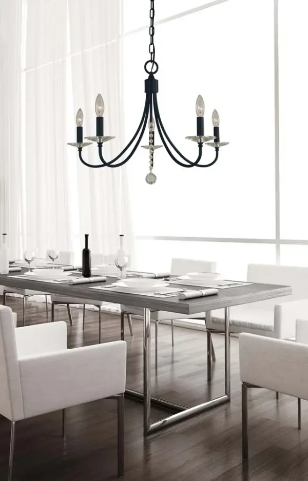 Ashley 5-Light Dining Chandelier in Matte Black - Image 2