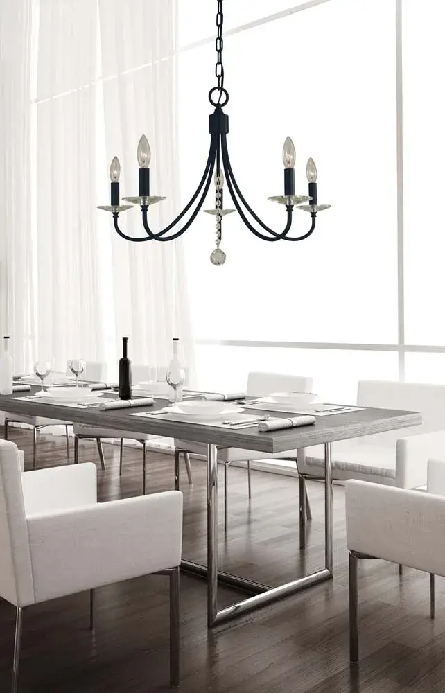 Ashley 5-Light Dining Chandelier in Matte Black - Image 2