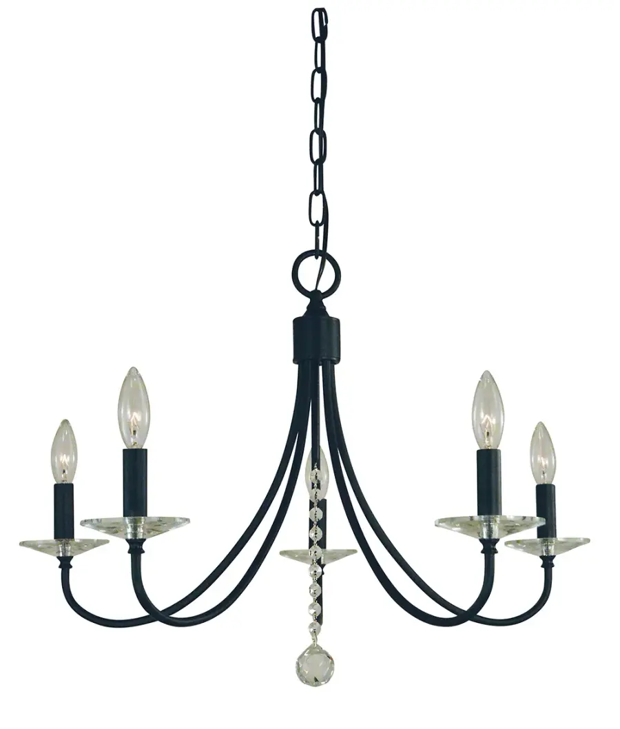 Ashley 5-Light Dining Chandelier in Matte Black - Image 1