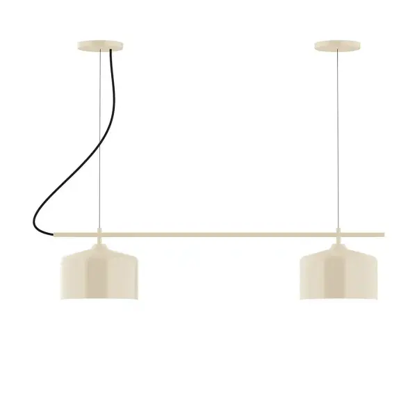 Axis, a contemporary series of basic spun geometric shapes, is simply configured for interior use. Colorful and clean-lined, these axially symmetric shapes will add pizzazz to your space. Collection: Julia Finish: Cream Glass: 8.5" Julia Notes: A19 LED Width: 8.50" Height: 79.75" Length: 36.00" Weight: 12.00 lb Wire: 6' Gray Fabric Cord Canopy: (2) 5" diameter Number of Bulbs: 2 Maximum Wattage: 100.00 W Bulb Type: A19 Bulb Base: E26 Medium Light Source: Incandescent or LED equivalent Dimmable Voltage: 120.00 V Country of Origin: US Safety Listing: UL/cUL Safety Rating: Dry LED Manufacturer Warranty: 1-year limited warranty on the fixture.