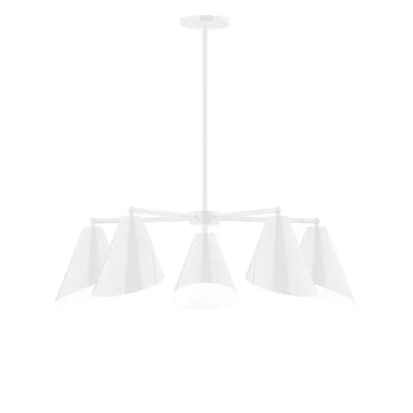 The Jasmine collection reflects a more modern RLM style. Clean lines and basic geometric shapes define this series. Available in multiple shade styles to suit your décor, be it modern farmhouse, coastal cottage, or industrial loft. Collection: Jasmine Finish: White Glass: 7" Jasmine Width: 31.75" Height: 57.00" Length: 31.75" Weight: 20.00 lb Canopy: 5" diameter Number of Bulbs: 5 Maximum Wattage: 8.00 W Bulb Type: LED Light Source: LED Light Output: 800.00 lm Color Temperature: 3000 K CRI: 90 Dimmable Rated Average Life: 50,000 Voltage: 120.00 V Country of Origin: US Safety Listing: UL/cUL Safety Rating: Dry LED Manufacturer Warranty: 1-year limited warranty on the fixture.