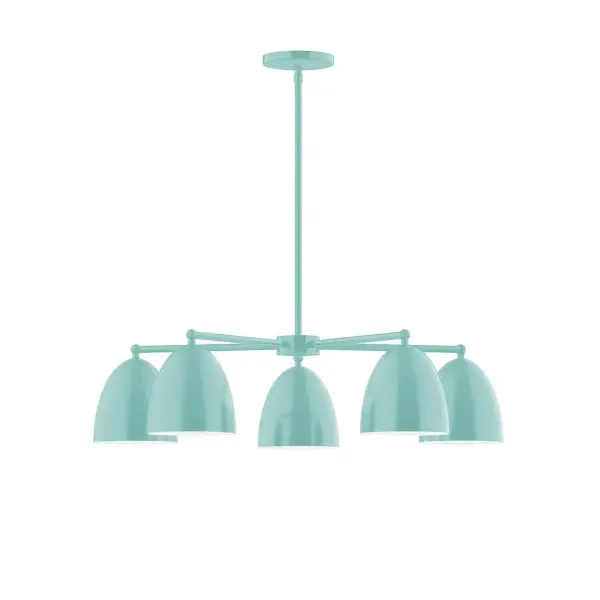 The Jill collection reflects a more modern RLM style. Clean lines and basic geometric shapes define this series. Available in multiple shade styles to suit your décor, be it modern farmhouse, coastal cottage, or industrial loft. Collection: Jill Finish: Sea Green Glass: 6" Jill Width: 29.75" Height: 55.00" Length: 29.75" Weight: 20.00 lb Canopy: 5" diameter Number of Bulbs: 5 Maximum Wattage: 8.00 W Light Source: LED Light Output: 800.00 lm Color Temperature: 3000 K CRI: 90 Dimmable Rated Average Life: 50,000 Voltage: 120.00 V Country of Origin: US Safety Listing: UL/cUL Safety Rating: Dry LED Manufacturer Warranty: 1-year limited warranty on the fixture.