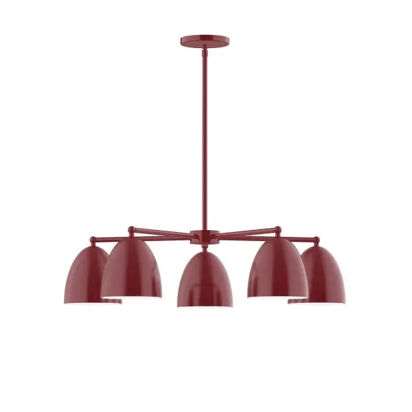 The Jill collection reflects a more modern RLM style. Clean lines and basic geometric shapes define this series. Available in multiple shade styles to suit your décor, be it modern farmhouse, coastal cottage, or industrial loft. Collection: Jill Finish: Barn Red Glass: 6" Jill Width: 29.75" Height: 55.00" Length: 29.75" Weight: 20.00 lb Canopy: 5" diameter Number of Bulbs: 5 Maximum Wattage: 8.00 W Bulb Type: LED Light Source: LED Light Output: 800.00 lm Color Temperature: 3000 K CRI: 90 Dimmable Rated Average Life: 50,000 Voltage: 120.00 V Country of Origin: US Safety Listing: UL/cUL Safety Rating: Dry LED Manufacturer Warranty: 1-year limited warranty on the fixture.