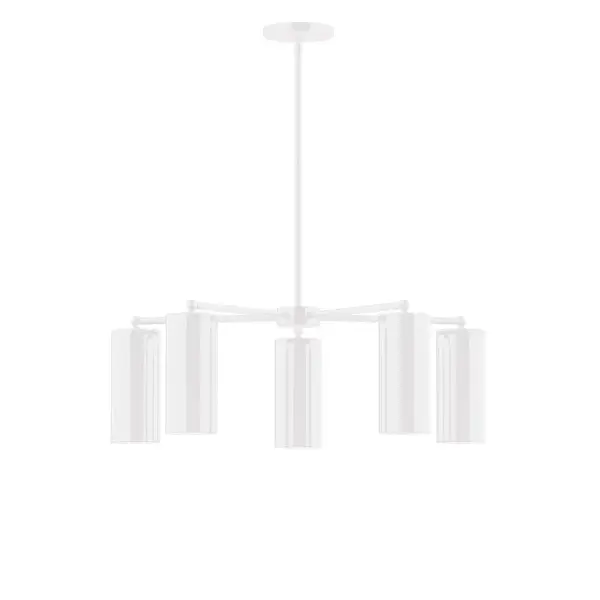 The Jordan collection reflects a more modern RLM style. Clean lines and basic geometric shapes define this series. Available in multiple shade styles to suit your décor, be it modern farmhouse, coastal cottage, or industrial loft. Collection: Jordan Finish: White Glass: 3.5" Jordan Width: 27.25" Height: 57.00" Length: 27.25" Weight: 20.00 lb Canopy: 5" diameter Number of Bulbs: 5 Maximum Wattage: 8.00 W Light Source: LED Light Output: 800.00 lm Color Temperature: 3000 K CRI: 90 Dimmable Rated Average Life: 50,000 Voltage: 120.00 V Country of Origin: US Safety Listing: UL/cUL Safety Rating: Dry LED Manufacturer Warranty: 1-year limited warranty on the fixture.
