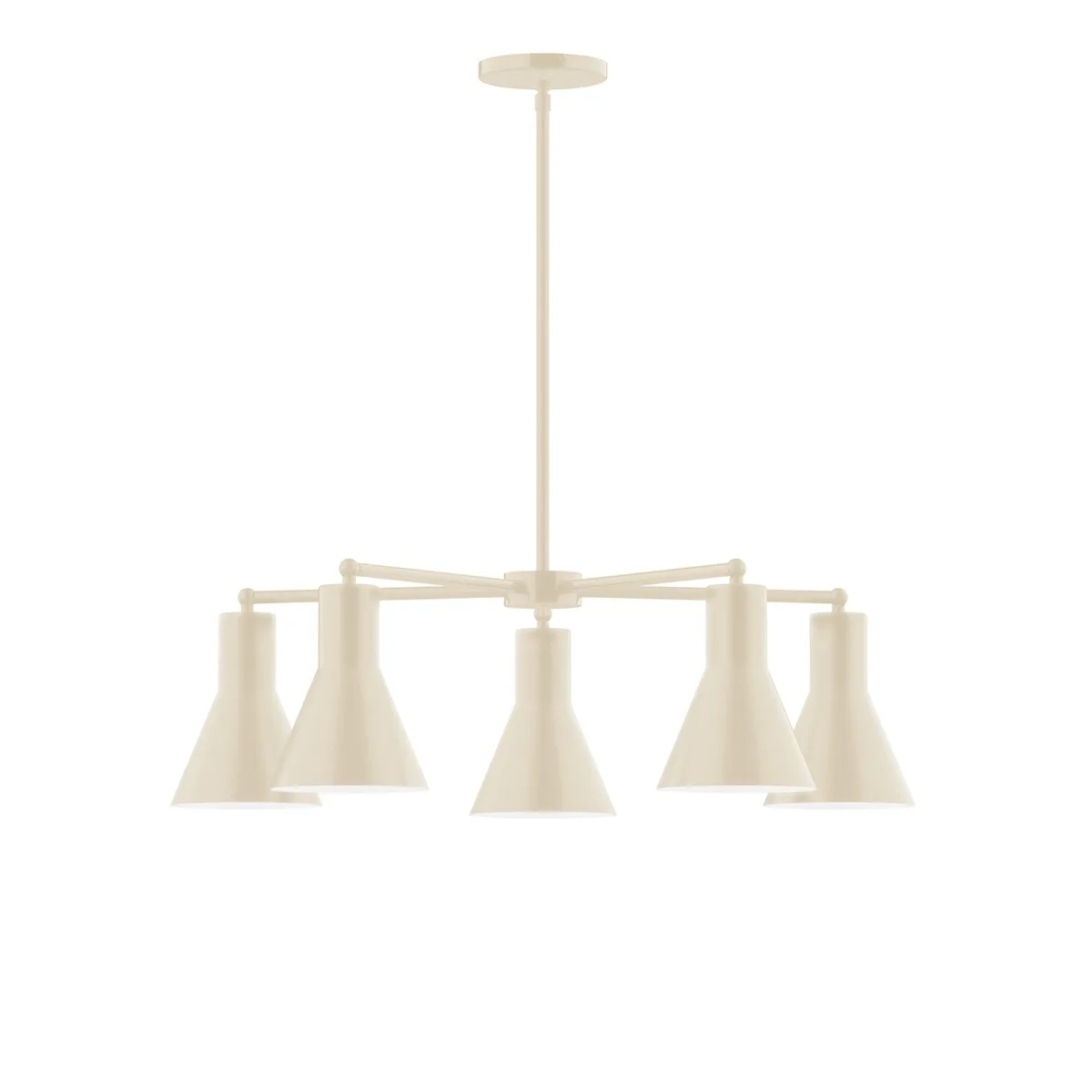 Flare Five Light Chandelier in Cream