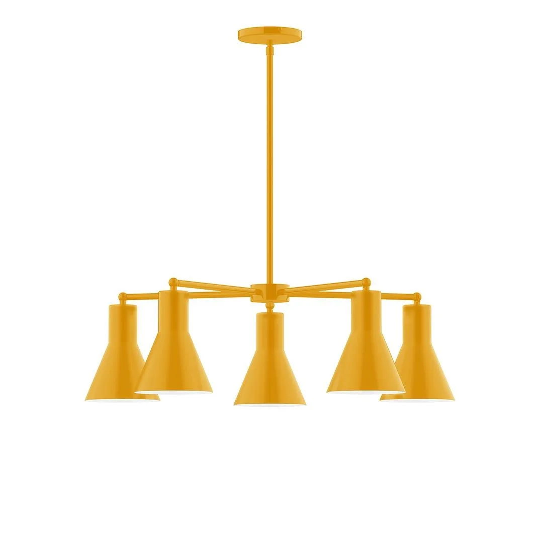 Flare LED Chandelier in Bright Yellow