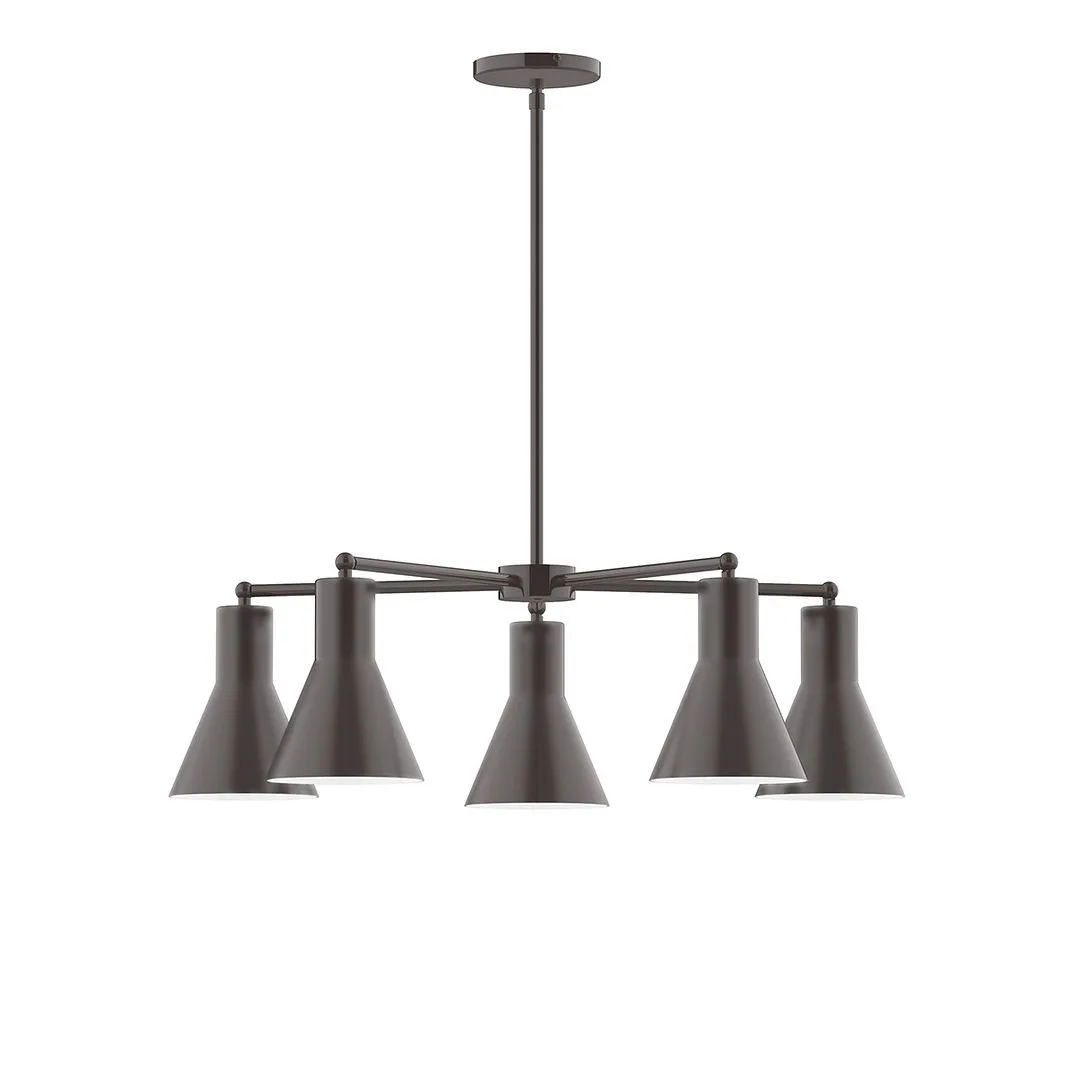 Flare LED Chandelier in Architectural Bronze