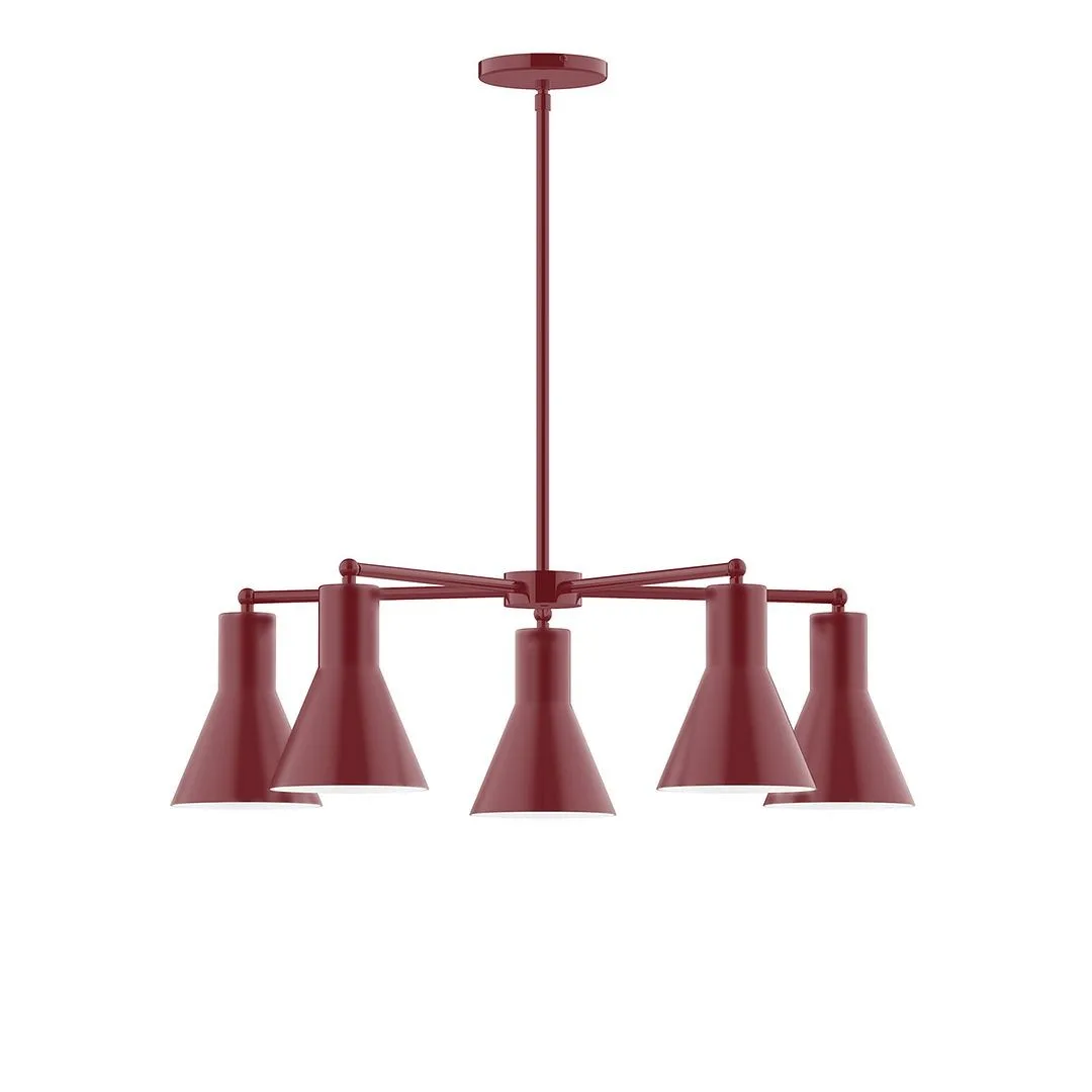 Flare LED Chandelier in Barn Red
