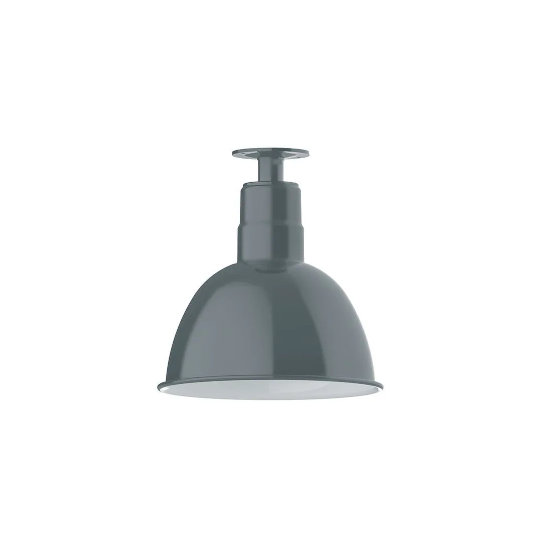 Deep Bowl One Light Flush Mount in Slate Gray
