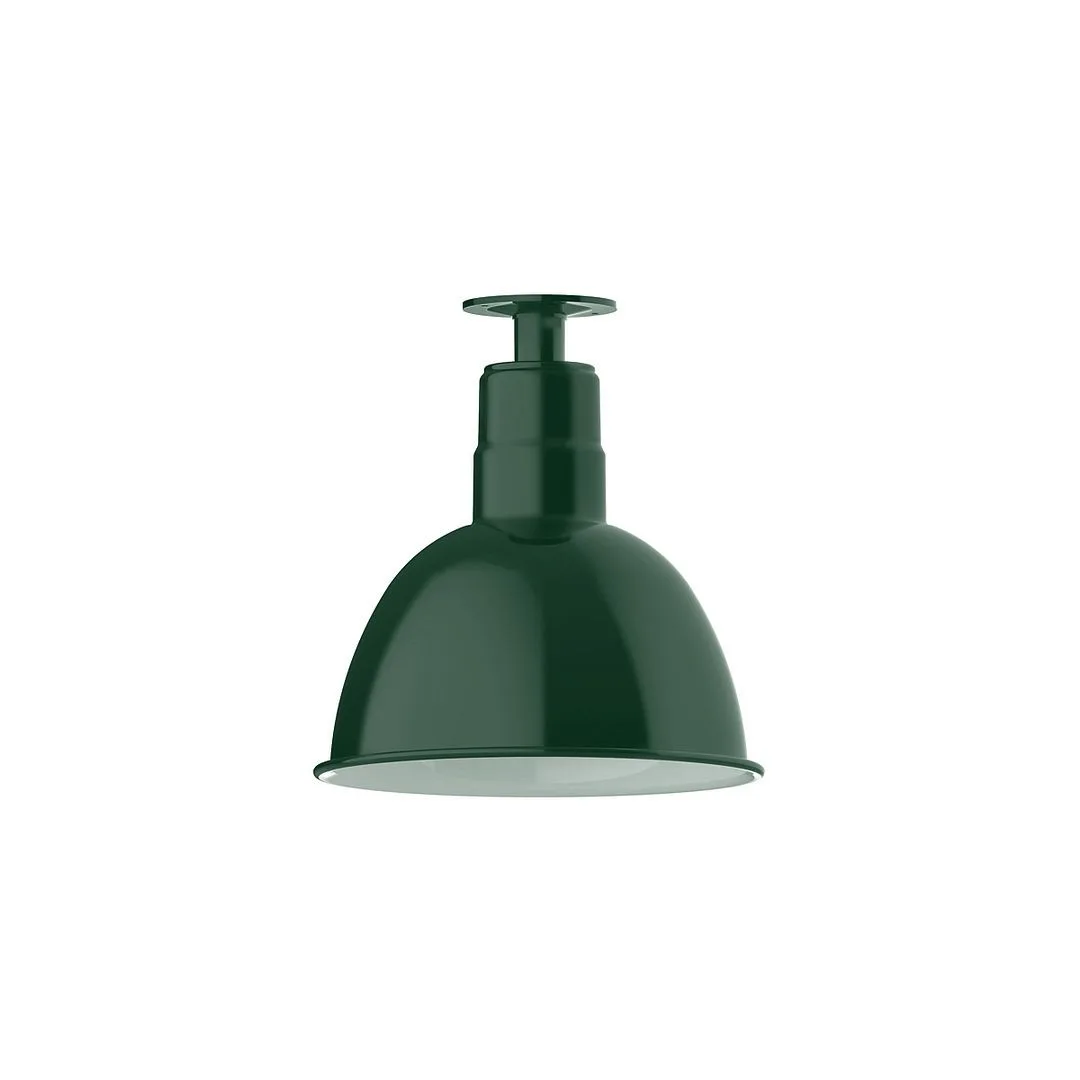 Deep Bowl LED Flush Mount in Forest Green