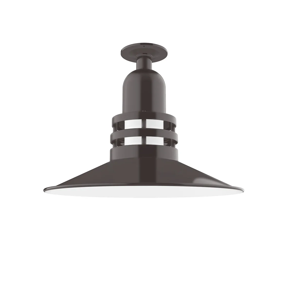 Atomic One Light Flush Mount in Architectural Bronze