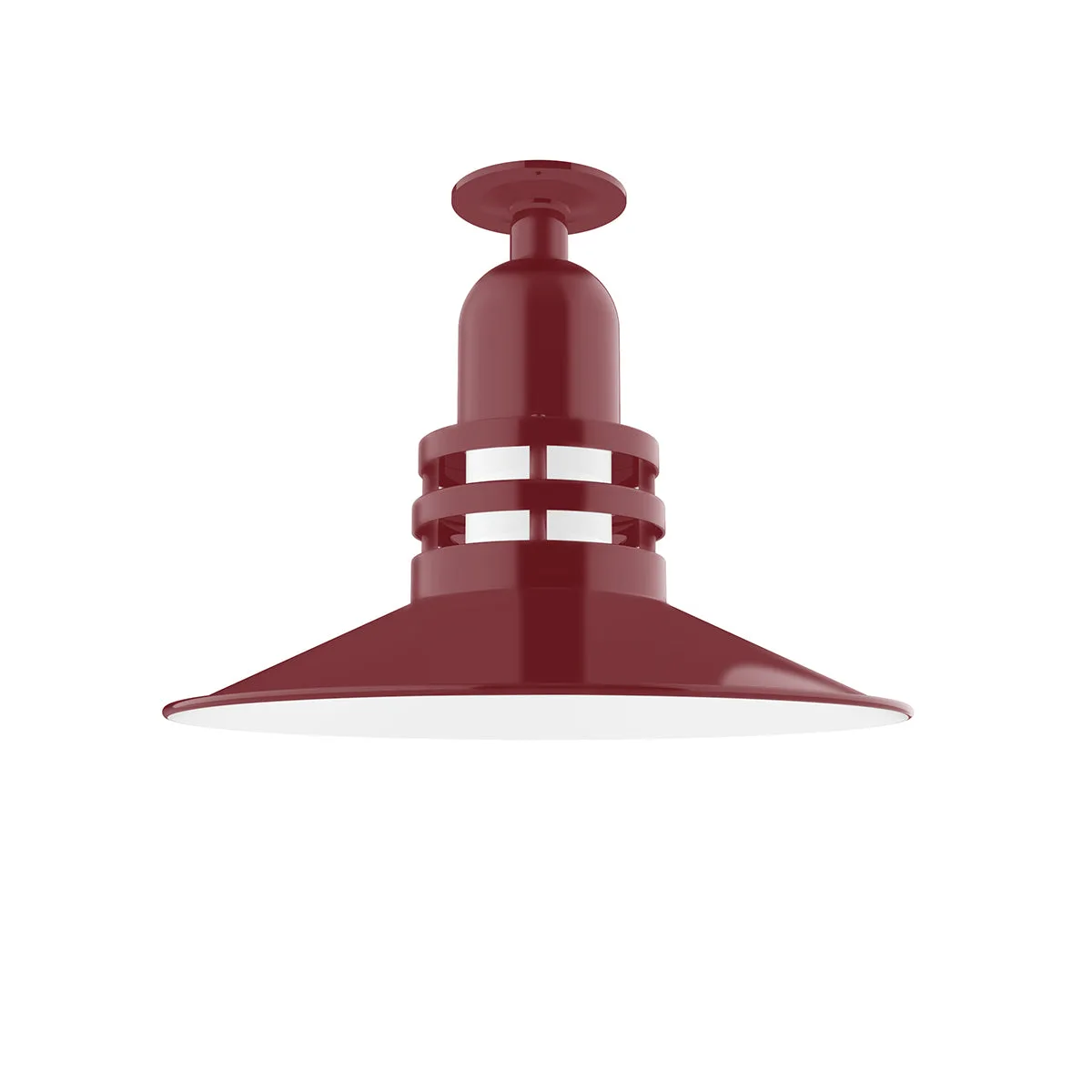 Atomic One Light Flush Mount in Barn Red