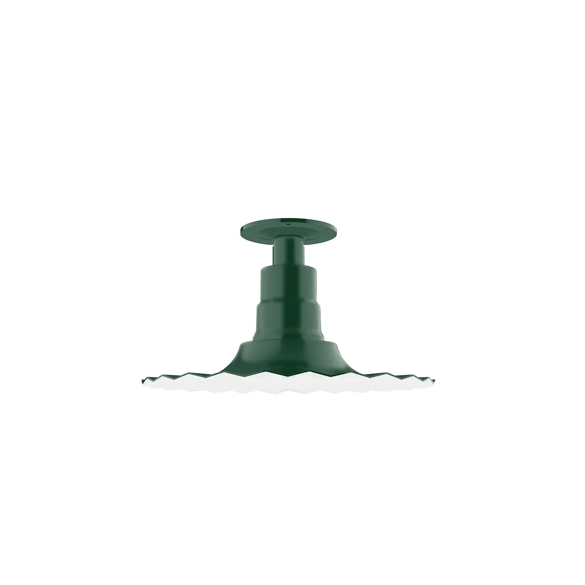 Radial One Light Flush Mount in Forest Green