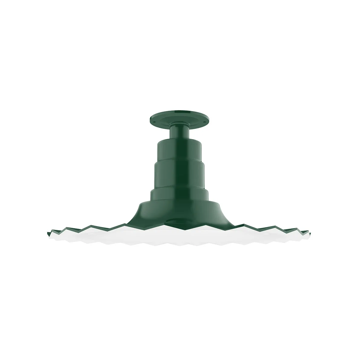 Radial One Light Flush Mount in Forest Green