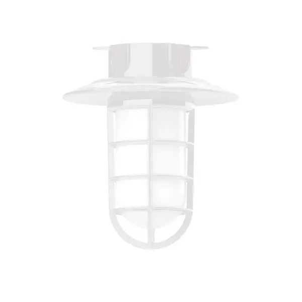 The Flush Mount Ceiling Light mounts close to the ceiling allowing for maximum head room. Ours are UL wet rated for outdoor use on a front porch, or in an entryway, and work well for interior use in the kitchen, hallway, bedroom, or bathroom. Our weathertight glass and guard will protect your light source from damage in a storm, as well as light your way in great nautical style. Collection: Vaportite Finish: White Glass: 8.25 inch Vaportite Notes: Option (1) A19 LED and 1-Integrated 8W Width: 8.25" Height: 9.50" Length: 8.25" Weight: 8.00 lb Canopy: 5.5" diameter Number of Bulbs: 1 Maximum Wattage: 100.00 W Bulb Type: A19 Bulb Base: E26 Medium Light Source: Incandescent or LED equivalent Dimmable Voltage: 120.00 V Country of Origin: US Safety Listing: UL/cUL Safety Rating: Wet Dark Sky LED Manufacturer Warranty: 1-year limited warranty on the fixture.