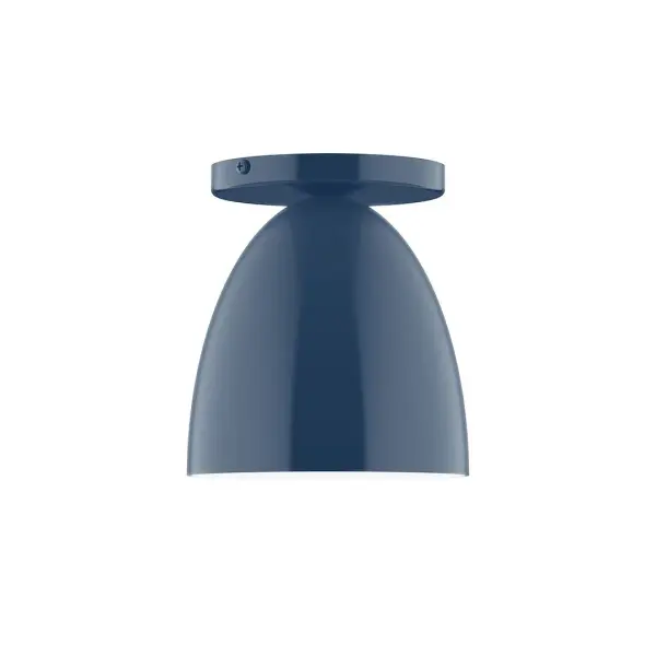 The Jill collection reflects a more modern RLM style. Clean lines and basic geometric shapes define this series. Available in multiple shade styles to suit your décor, be it modern farmhouse, coastal cottage, or industrial loft. Collection: Jill Finish: Navy Glass: 6 inch Jill Width: 6.00" Height: 6.63" Length: 6.00" Weight: 4.00 lb Canopy: 5" diameter Number of Bulbs: 1 Maximum Wattage: 8.00 W Bulb Type: LED Light Source: LED Light Output: 800.00 lm Color Temperature: 3000 K CRI: 90 Dimmable Rated Average Life: 50,000 Voltage: 120.00 V Country of Origin: US Safety Listing: UL/cUL Safety Rating: Dry LED Manufacturer Warranty: 1-year limited warranty on the fixture.