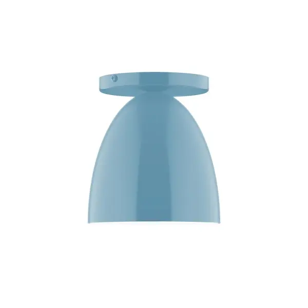 The Jill collection reflects a more modern RLM style. Clean lines and basic geometric shapes define this series. Available in multiple shade styles to suit your décor, be it modern farmhouse, coastal cottage, or industrial loft. Collection: Jill Finish: Light Blue Glass: 6 inch Jill Width: 6.00" Height: 6.63" Length: 6.00" Weight: 4.00 lb Canopy: 5" diameter Number of Bulbs: 1 Maximum Wattage: 8.00 W Bulb Type: LED Light Source: LED Light Output: 800.00 lm Color Temperature: 3000 K CRI: 90 Dimmable Rated Average Life: 50,000 Voltage: 120.00 V Country of Origin: US Safety Listing: UL/cUL Safety Rating: Dry LED Manufacturer Warranty: 1-year limited warranty on the fixture.