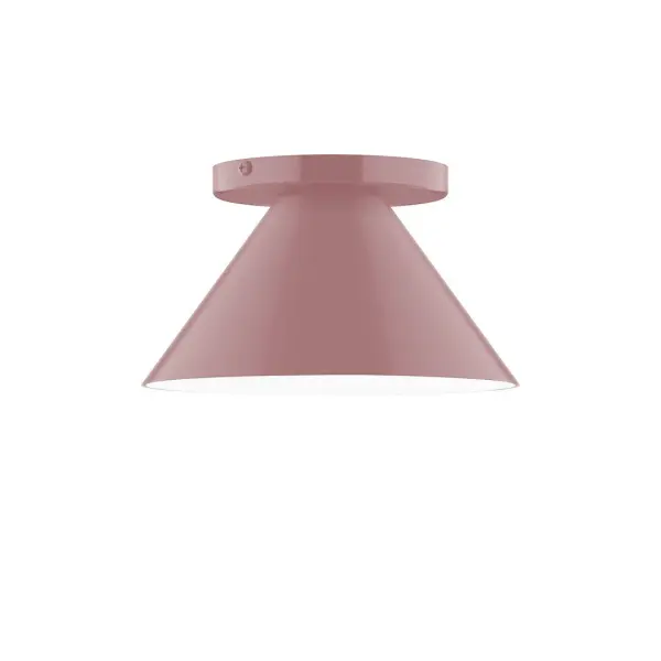 Pinnacle, a contemporary series of basic spun geometric shapes, is simply configured for interior use. Colorful and clean-lined, these axially symmetric shapes will add pizzazz to your space. Collection: Pinnacle Finish: Mauve Glass: 8 inch Pinnacle Width: 8.00" Height: 4.63" Length: 8.00" Weight: 4.00 lb Canopy: 5" diameter Number of Bulbs: 1 Maximum Wattage: 8.00 W Bulb Type: LED Light Source: LED Light Output: 800.00 lm Color Temperature: 3000 K CRI: 90 Dimmable Rated Average Life: 50,000 Voltage: 120.00 V Country of Origin: US Safety Listing: UL/cUL Safety Rating: Dry LED Manufacturer Warranty: 1-year limited warranty on the fixture.