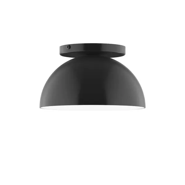 Arcade, a contemporary series of basic spun geometric shapes, is simply configured for interior use. Colorful and clean-lined, these axially symmetric shapes will add pizzazz to your space. Collection: Arcade Finish: Black Glass: 8 inch Arcade Width: 8.00" Height: 4.63" Length: 8.00" Weight: 4.00 lb Canopy: 5" diameter Number of Bulbs: 1 Maximum Wattage: 8.00 W Bulb Type: LED Light Source: LED Light Output: 800.00 lm Color Temperature: 3000 K CRI: 90 Dimmable Rated Average Life: 50,000 Voltage: 120.00 V Country of Origin: US Safety Listing: UL/cUL Safety Rating: Dry LED Manufacturer Warranty: 1-year limited warranty on the fixture.